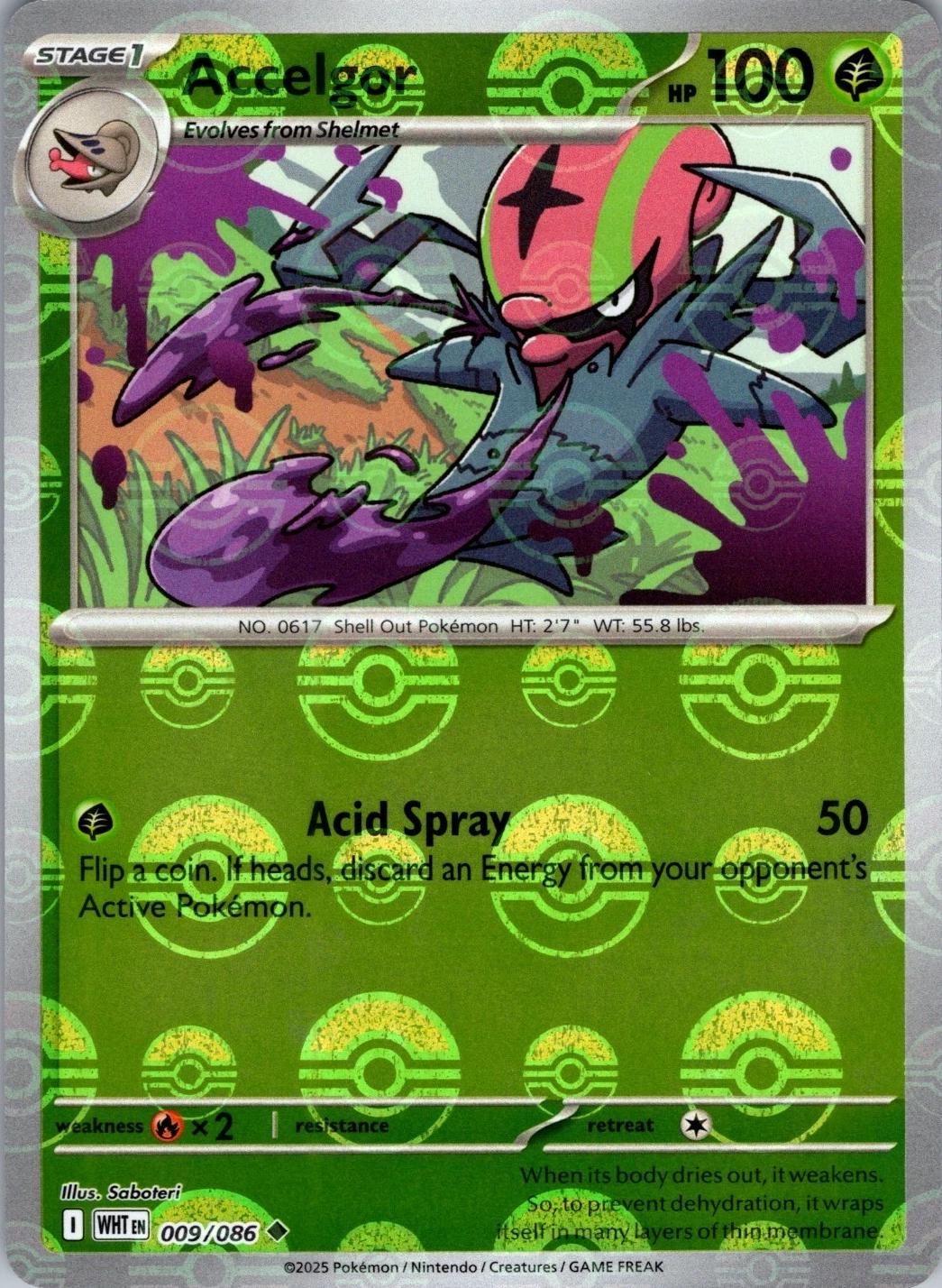 White Flare Accelgor [Poke-Ball] Pokémon card